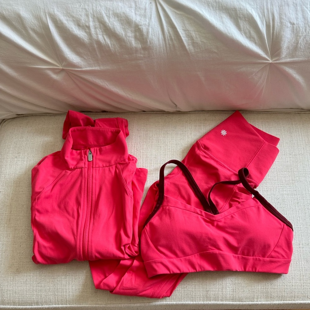 Athelta Sports Bra, Leggings, and Jacket